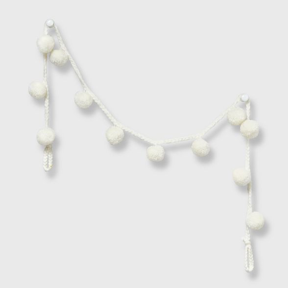 6ft Pom Pom Christmas Garland with Braided Rope Ivory - Wondershop&#8482; | Target
