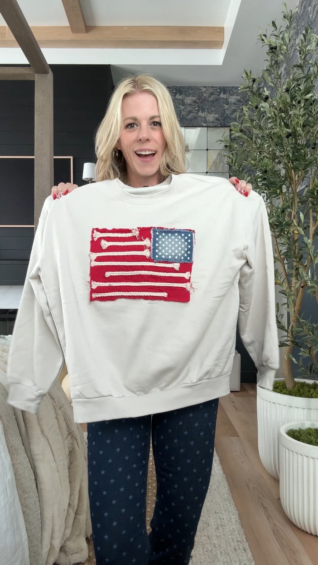 Cute 4th of July outfit. Fits true to size, I’m wearing a small in the sweatshirt and a size 4 in the pants

#LTKOver40 #LTKSeasonal #LTKootd