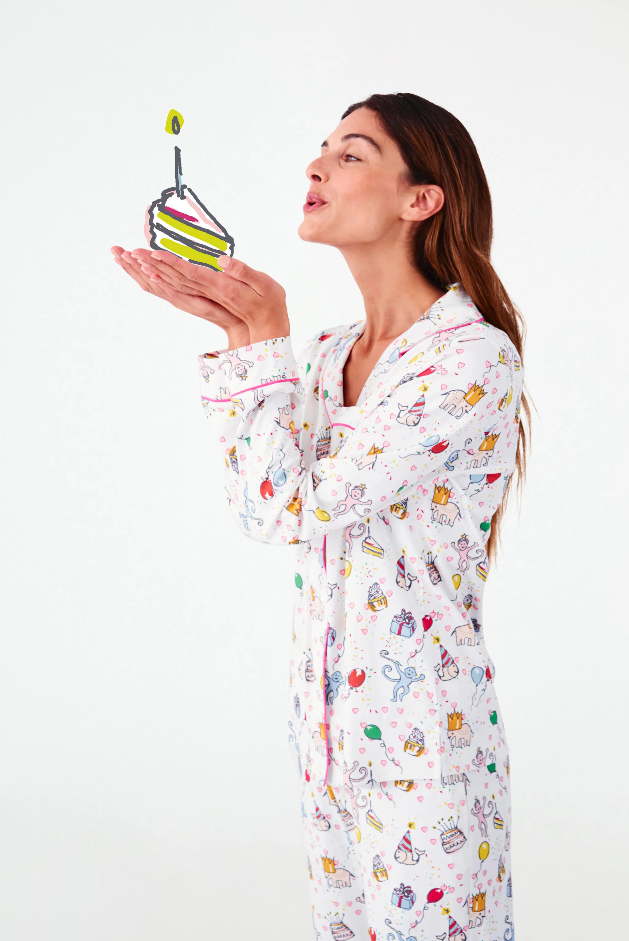 Birthday Bonanza Long Sleeve Polo Pajamas| Roller Rabbit | Roller Rabbit