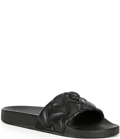 Kurt Geiger London Women's Meena Quilted Drenched Logo Ornament Pool Slide Sandals - 39(8.5) | Dillard's