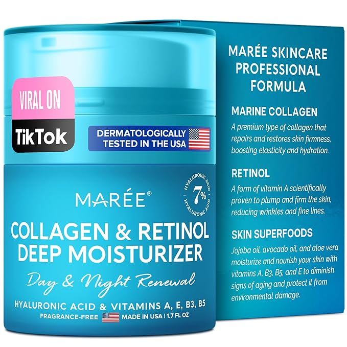 MAREE Face & Body Mousse - Collagen Anti Wrinkle Moisturizer for Skin - Hydrating & Face Lift Eff... | Amazon (US)
