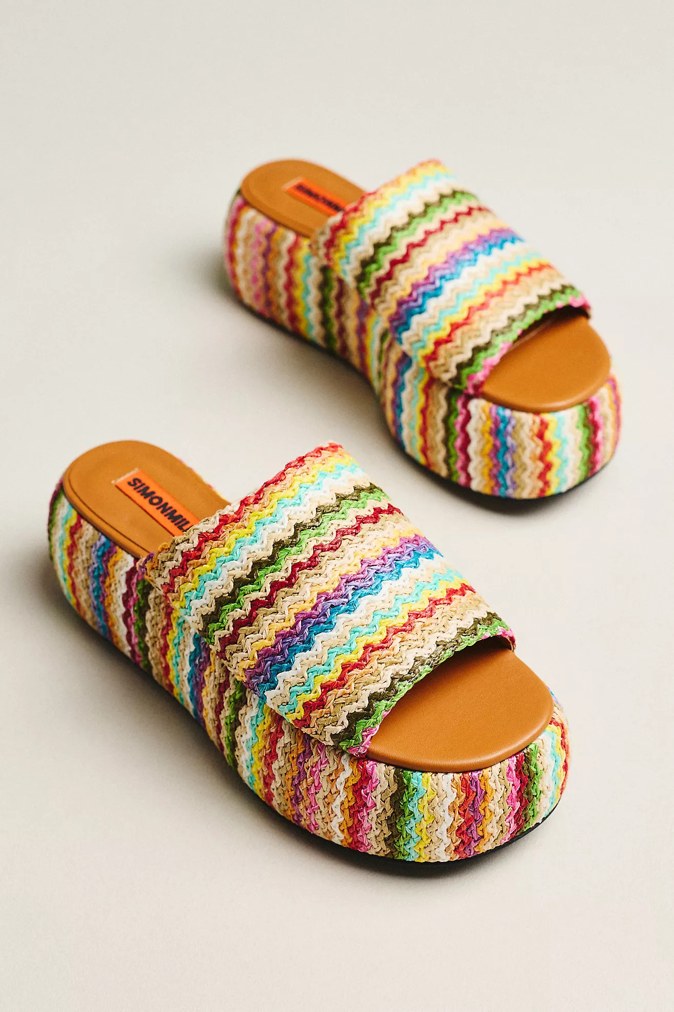 SIMONMILLER Cloudy Metallic Platform Slide Sandals | Anthropologie (US)
