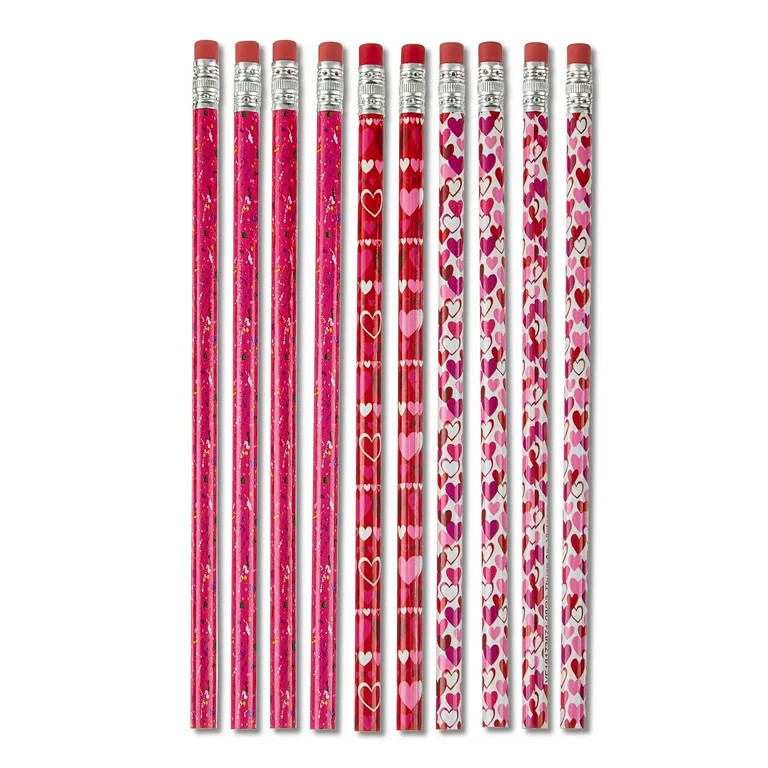 Valentine's Day Heart Pencils, 10 Count, by Way To Celebrate | Walmart (US)