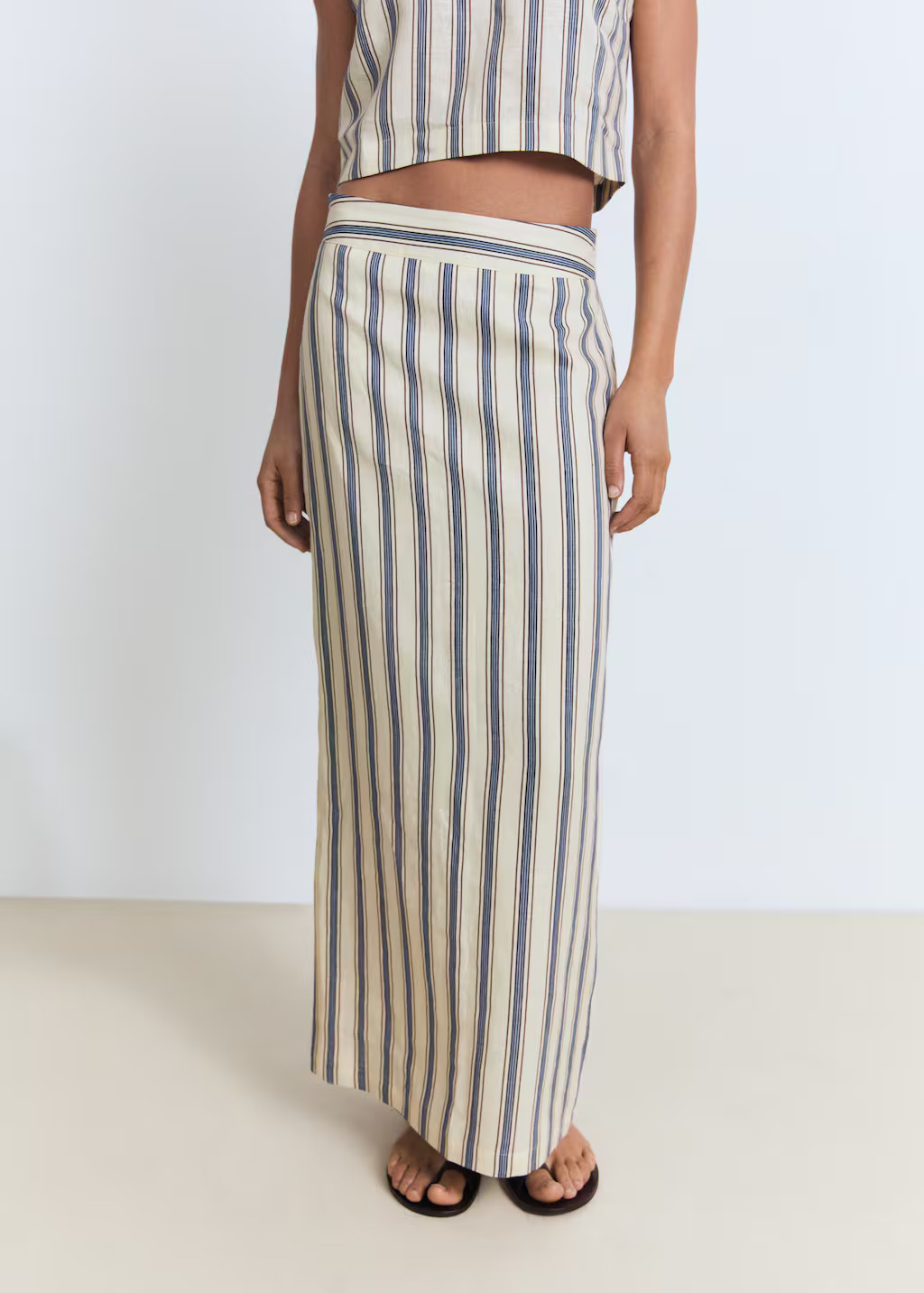 Striped linen skirt - Women | MANGO USA | Mango (US/MX/AU)
