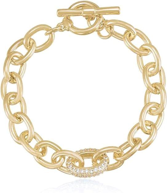 Ettika Women Bracelets. True to You 18k Gold Plated Chain Bracelet. Fashion Jewelry. Great Gift -... | Amazon (US)