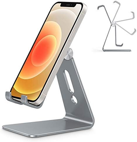 Adjustable Cell Phone Stand, OMOTON C2 Aluminum Desktop Phone Holder Dock Compatible with iPhone ... | Amazon (US)