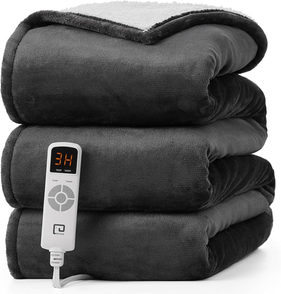 EHEYCIGA Heated Blanket Electric Blanket Throw - Heating Blanket with 9 Heating Levels & 10 Hours... | Amazon (US)