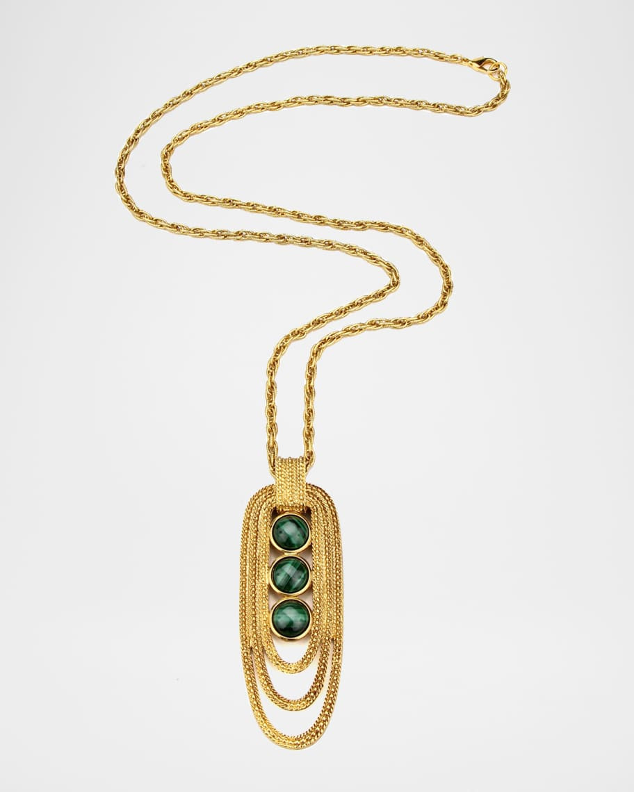 Triple-Malachite Pendant Necklace | Neiman Marcus