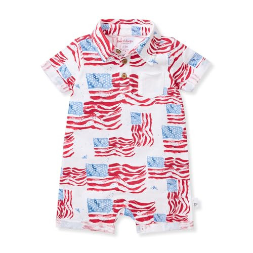 Burt's Bees Baby Baby Boys Romper - Made with 100% Organic Cotton, One-Piece Outfit Boy Clothes for Sizes Newborn to 24 Months | Amazon (US)