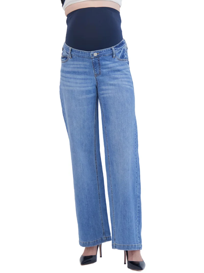 Time and Tru Maternity Baggy Wide Leg Jean, Sizes S-XXL | Walmart (US)