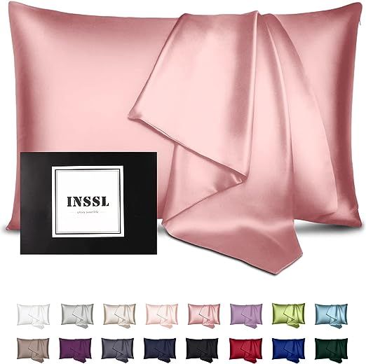 INSSL Silk Pillowcase for Women, Mulberry Silk Pillowcase for Hair and Skin and Stay Comfortable ... | Amazon (US)