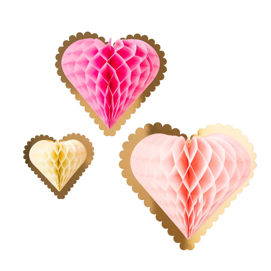 Secret Admirer Honeycomb Hanging Hearts | My Mind's Eye
