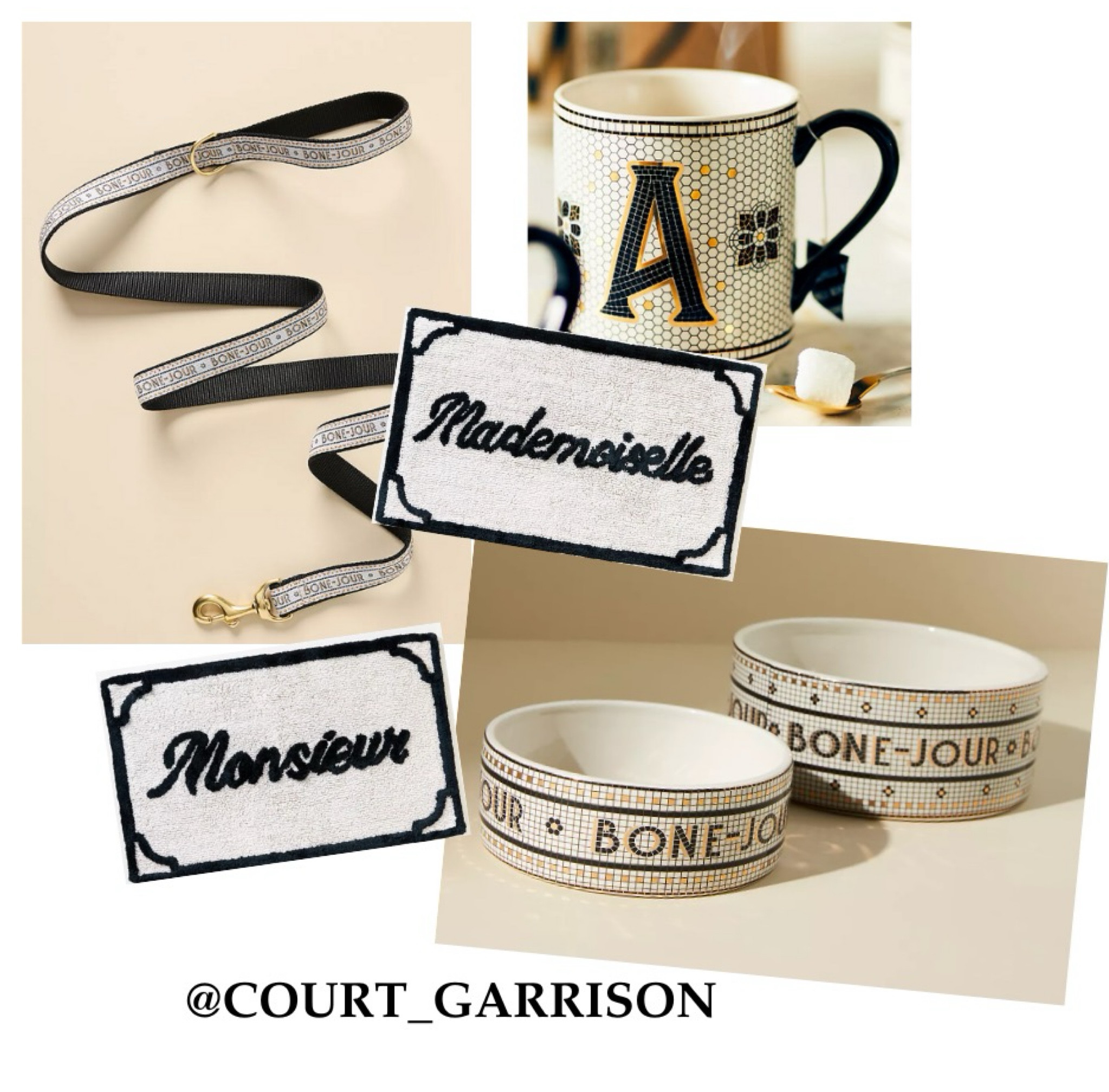 The Anthro Bistro Tile Collection has pet water bowls and I’m obsessed! My puppy is so chic with his water dishes that say bonjour! And how cute are these bath mats for under the water bowls?! I included my favorite matching bistro tile mugs.
Check out the leash too! 




Dog 
Puppy 
Dog bowls 
Pet supplies 
Bath mats 
Coffee table 
Mug 
Valentine’s Day gift 

#LTKFamily #LTKSaleAlert #LTKHome