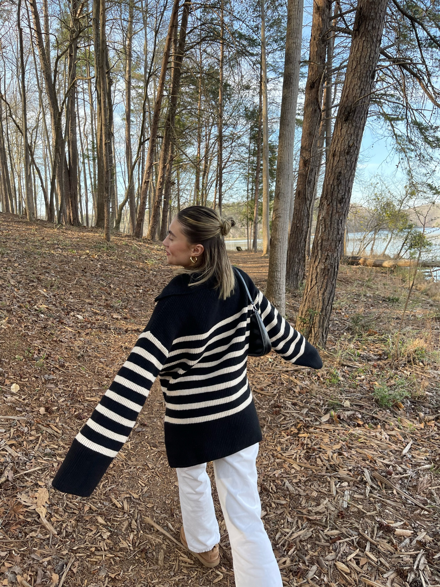 Comfy cozy is my fav kind of outfit 💗 coastal grandmother outfit inspo, spring outfit ideas, affordable outfits, striped sweater outfit idea, ugg minis outfit idea, Easter outfit inspo. 

#LTKFind #LTKSale #LTKsalealert