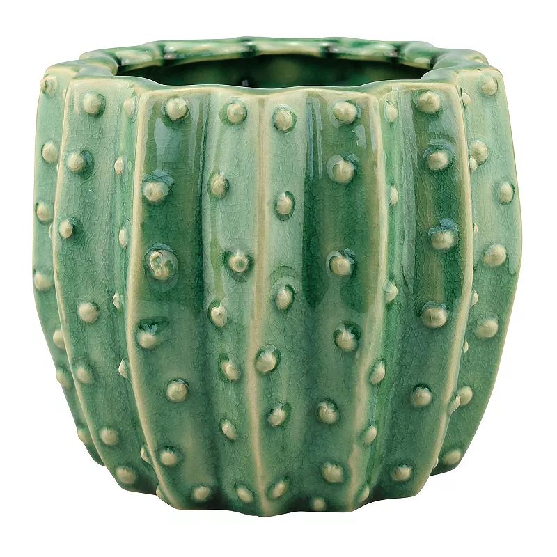 Stonebriar Collection Ceramic Cactus Planter, Green | Kohl's