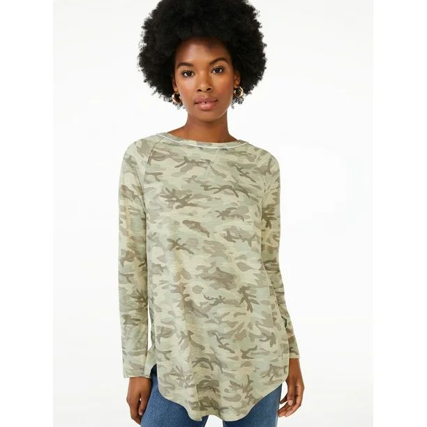 Scoop Women's Semi Sheer Snap Sleeve Tunic | Walmart (US)