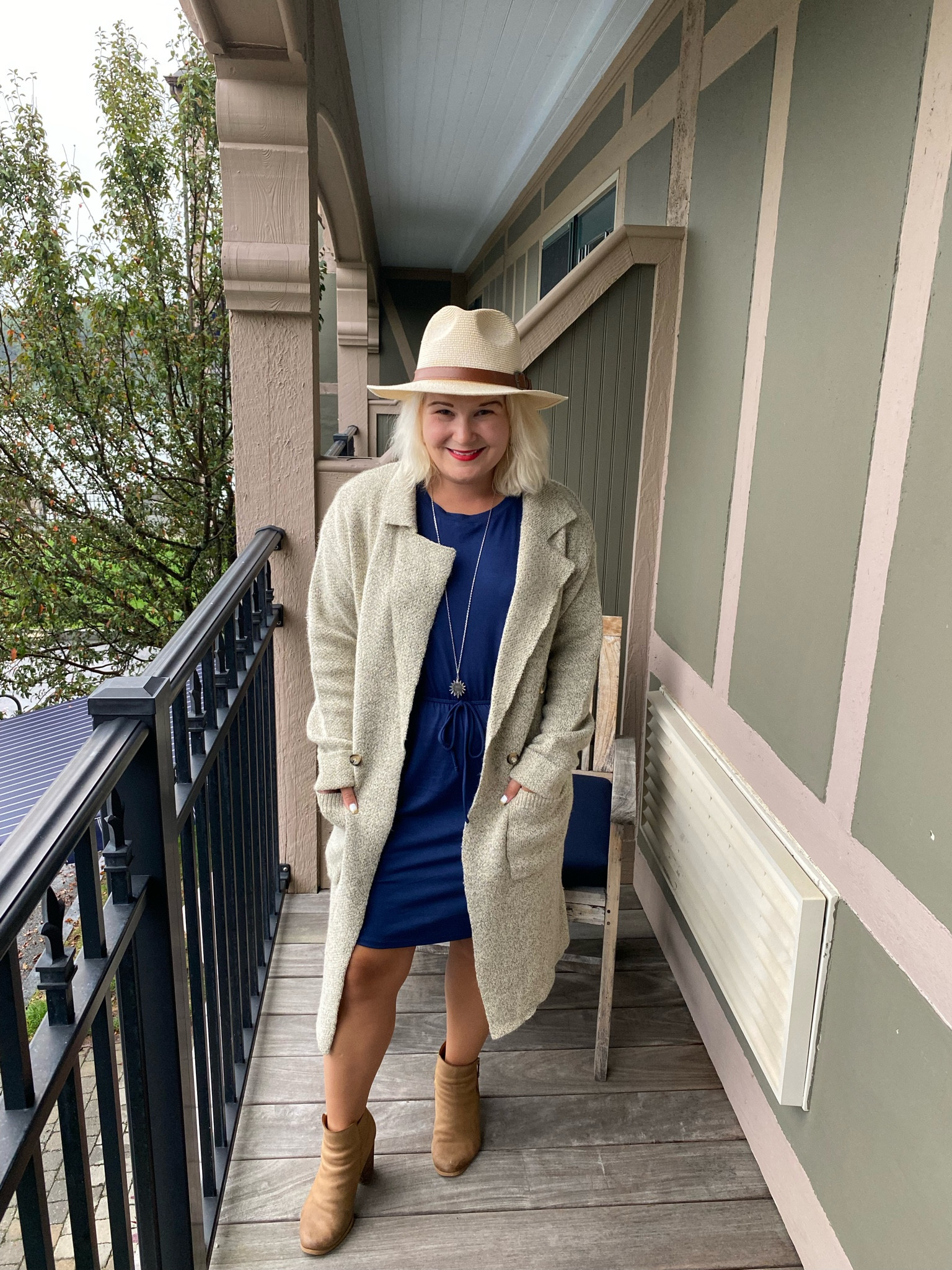 The coatigan and a little blue dress. 

#LTKSeasonal #LTKSale #LTKstyletip