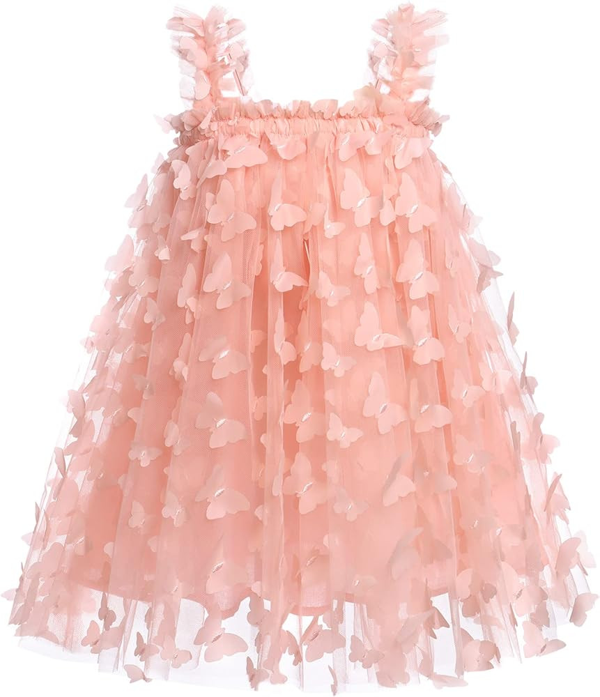 Toddler Baby Girls Butterfly Birthday Dress Cake Smash Formal Wedding Party Tulle Dresses Photo S... | Amazon (US)