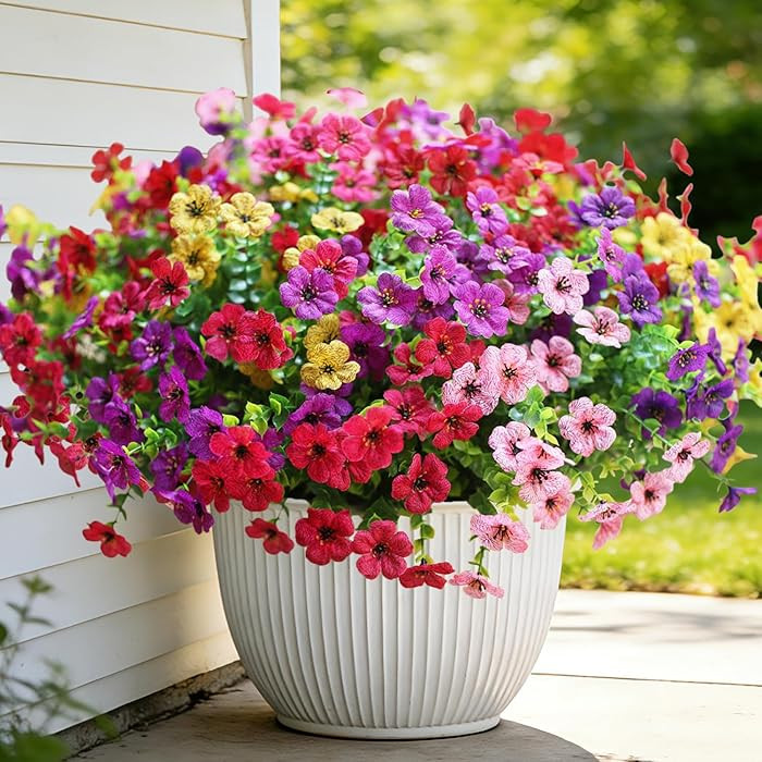 Artificial Flowers for Outdoors, Fake Faux Plants Outside Realistic Spring Summer Decor, UV Resis... | Amazon (US)