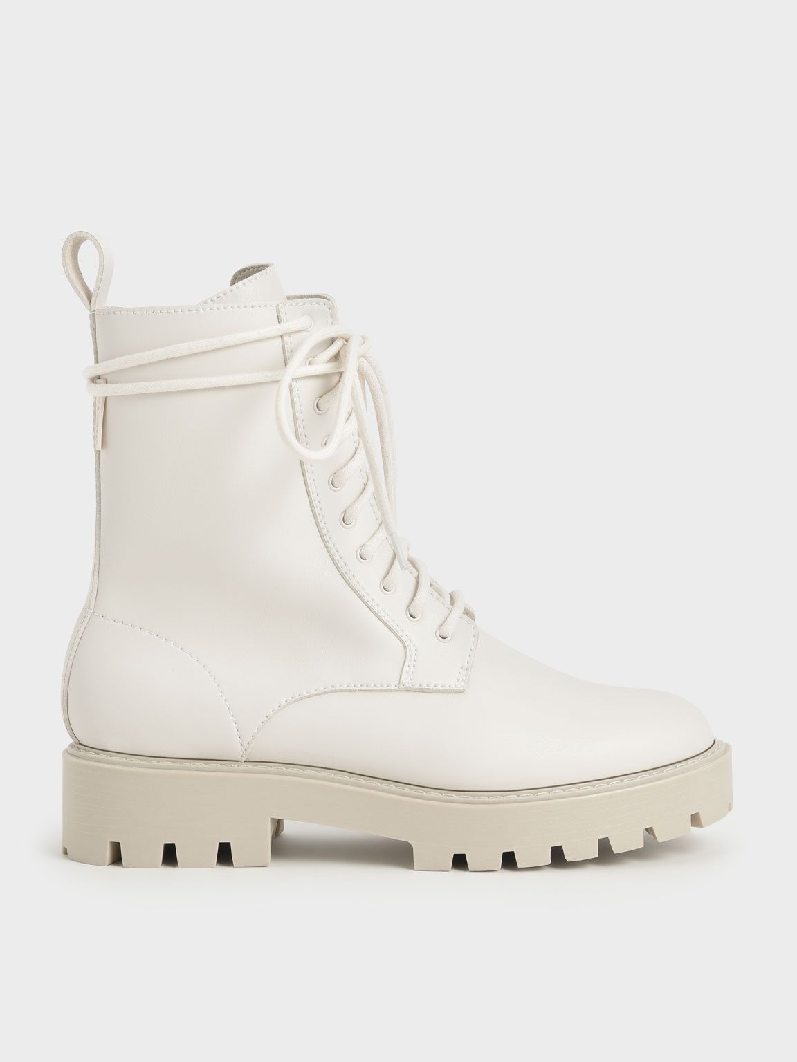 Chalk Gripped Soles Combat Boots | CHARLES & KEITH | Charles & Keith US