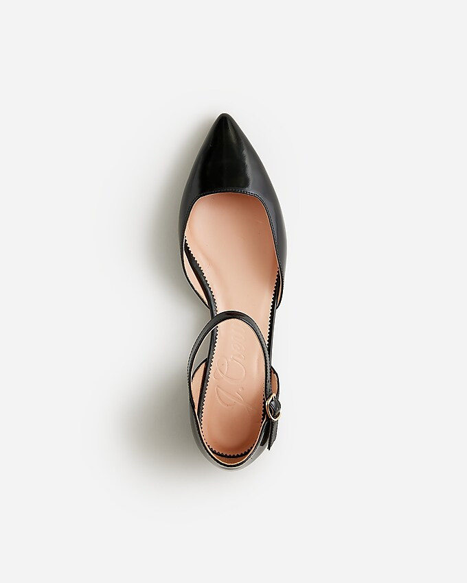 Pointed-toe flats in spazzolato leather | J. Crew US