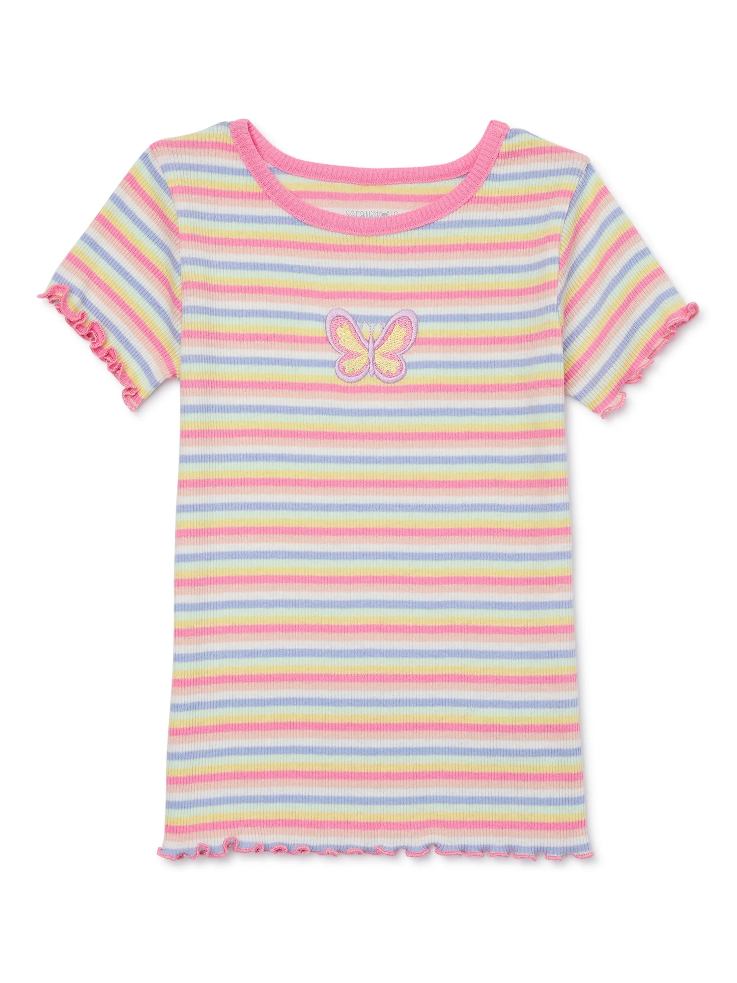 Garanimals Toddler Girl Short Sleeve Rib T-Shirt, Sizes 18M-5T | Walmart (US)