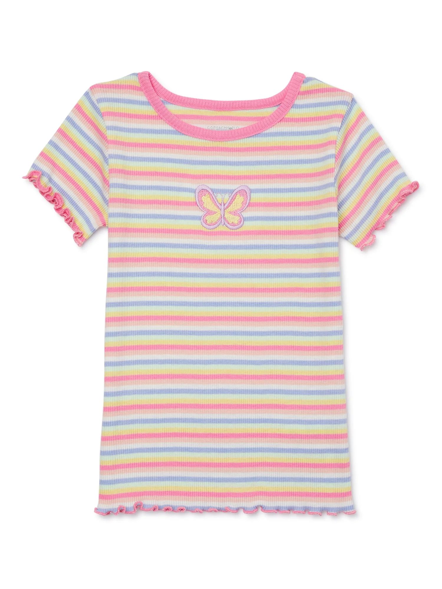 Garanimals Toddler Girl Short Sleeve Rib T-Shirt, Sizes 18M-5T - Walmart.com | Walmart (US)