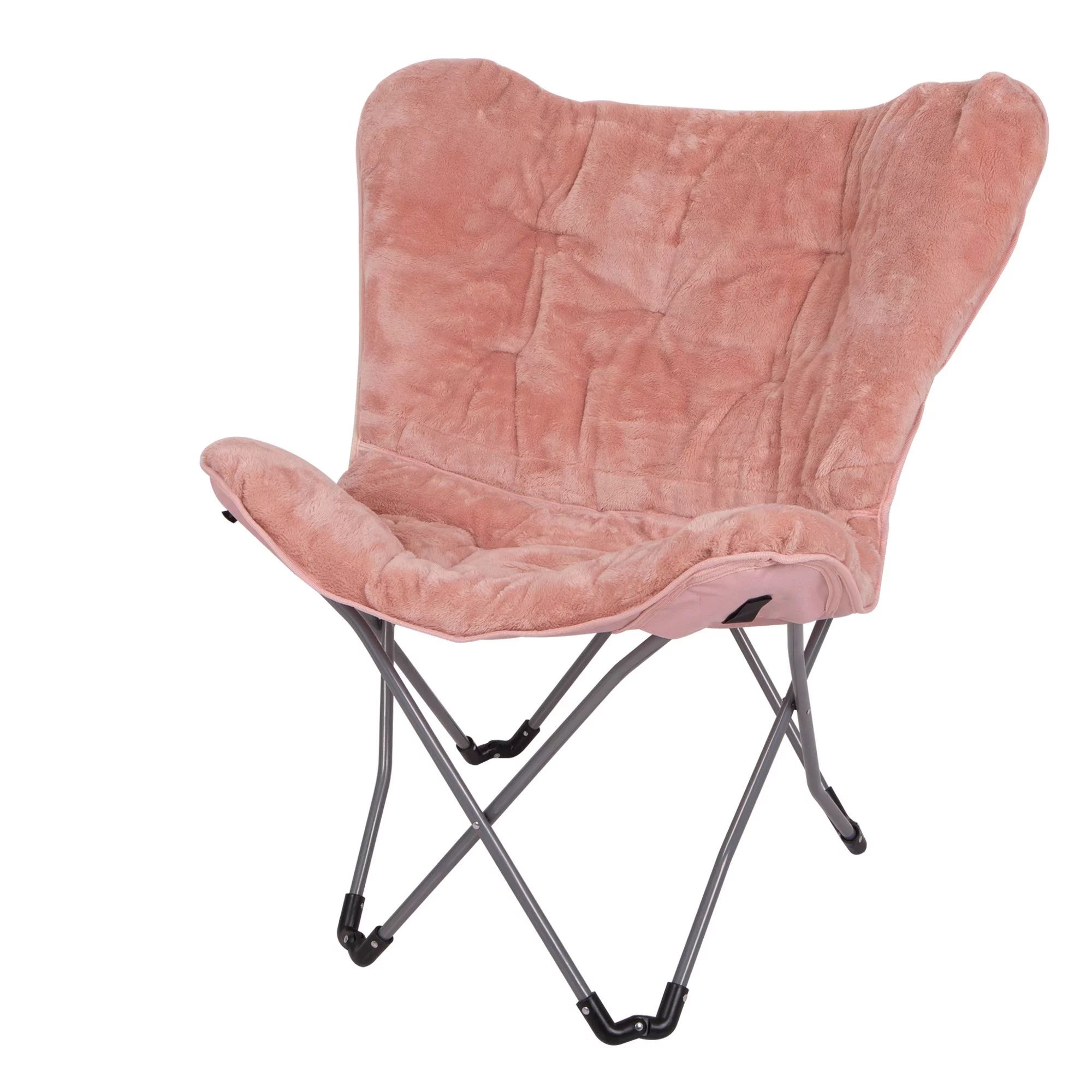 Mainstays Faux Fur Butterfly Folding Chair, Pink - Walmart.com | Walmart (US)