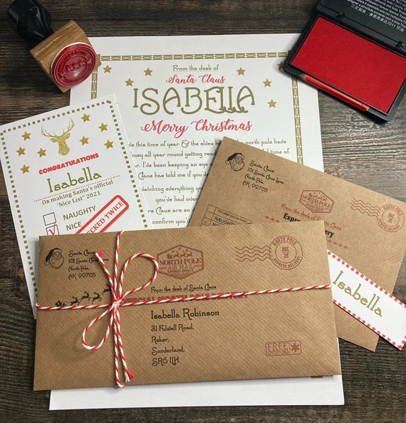Personalised Letter From Santa Father Christmas Nice List - Etsy | Etsy (US)