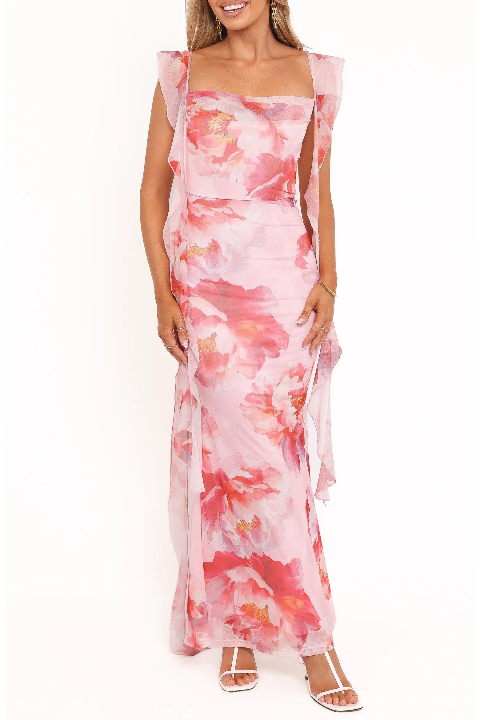Chiara Floral Flutter Ruffle Maxi Dress (Women) | Nordstrom | Nordstrom
