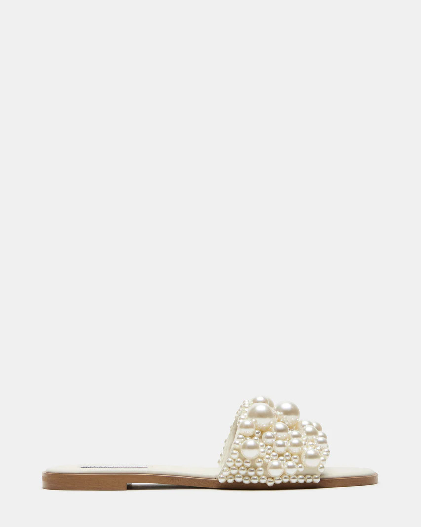 KNICKY Ivory Pearl Slide Sandal | Women's Sandals | Steve Madden (US)