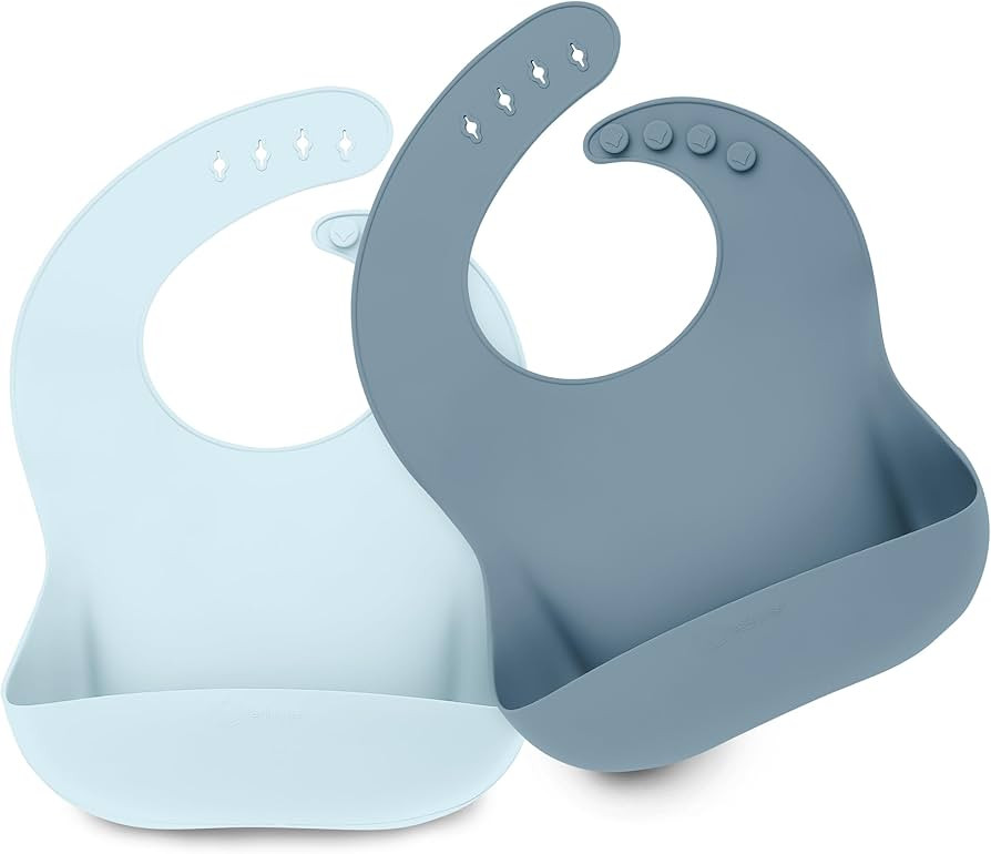 KeaBabies 2-Pack Silicone Bibs For Babies, Silicone Baby Bibs for Eating, Food-Grade Pure Silicon... | Amazon (US)