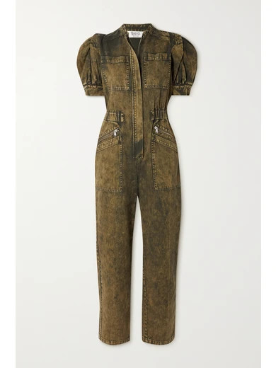 Sea - Hildur Acid-wash Denim Jumpsuit - Black | NET-A-PORTER (US)