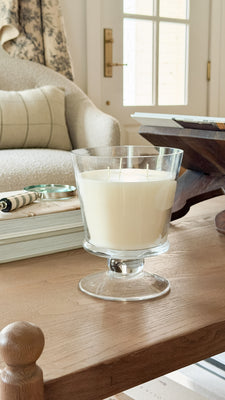 Geneva Glass Hurricane Candle | Cottage and Key
