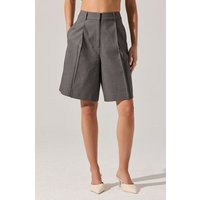 ASTR the Label | Quillie Pleated Tailored Bermuda Shorts in Grey | Size M | ASTR The Label (US)
