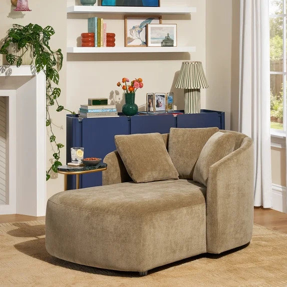 Beautiful Drew Chaise by Drew Barrymore, Latte | Walmart (US)