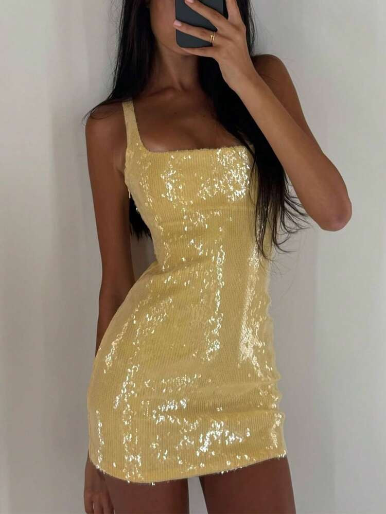 Glamful Sexy Chic Sparkly Sequin Bodycon Party Dress | SHEIN