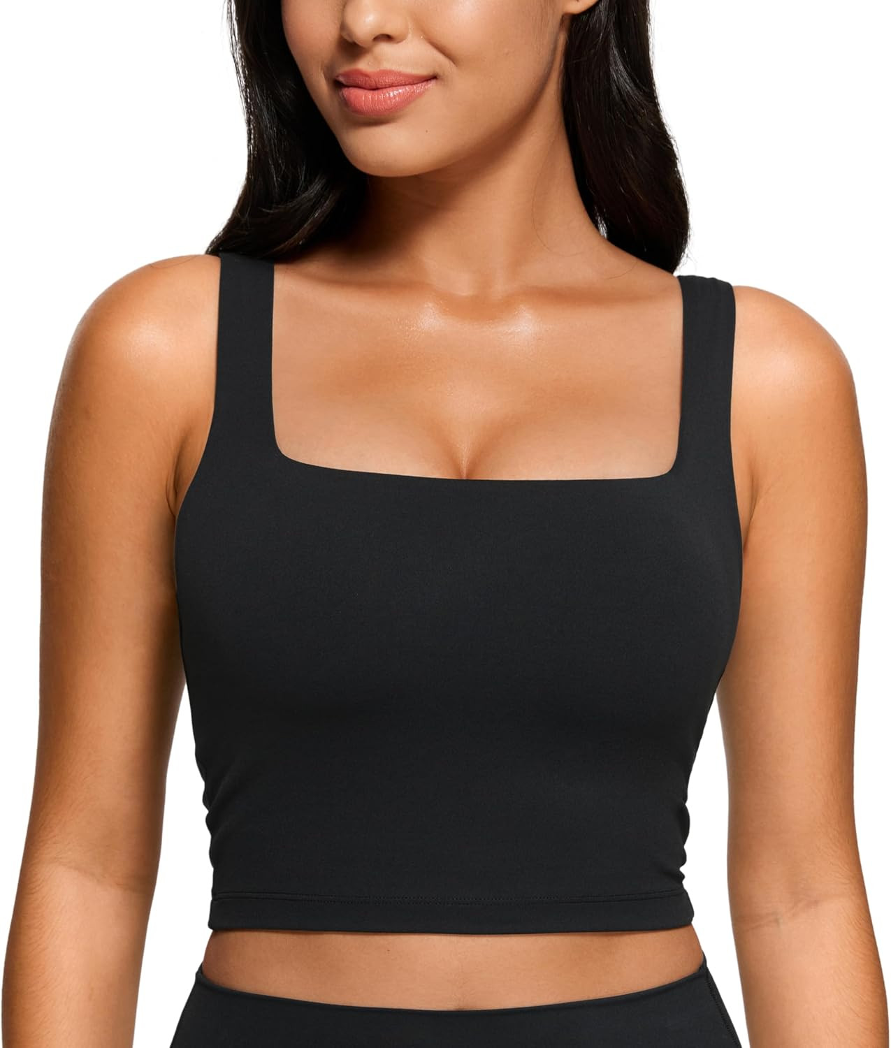 CRZ YOGA Butterluxe Square Neck Crop Tank Top | Amazon (US)