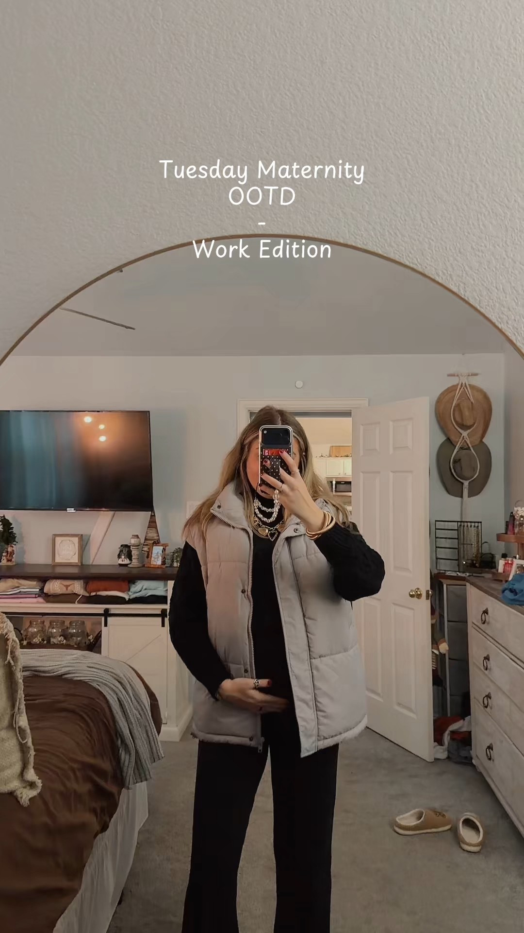 Work ootd. Maternity ootd. Oversized vest. Casual cute outfit inspo 

#LTKWorkwear #LTKootd #LTKBump