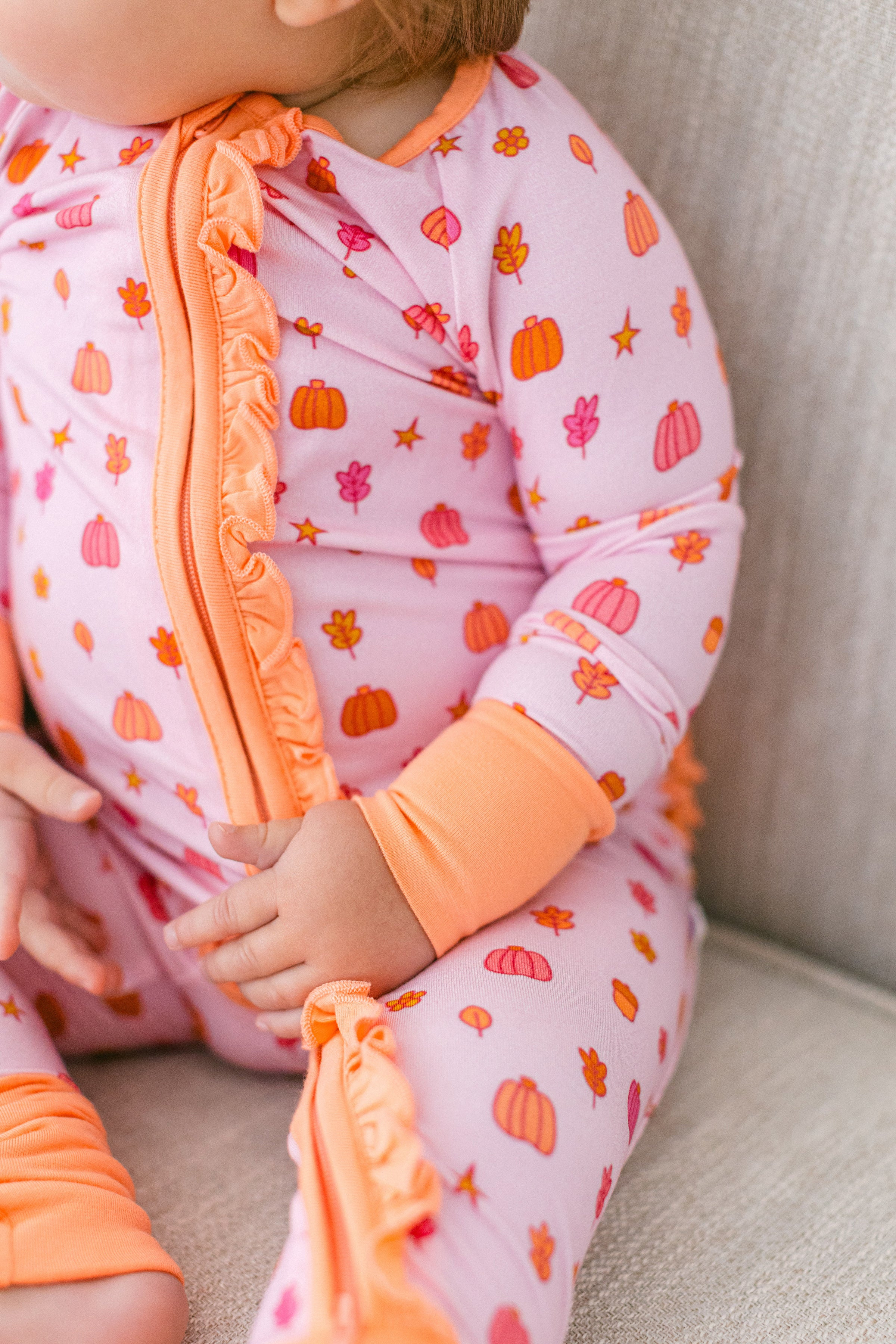 Girly Fall Premium Ruffle Romper | Poppy Kids Co