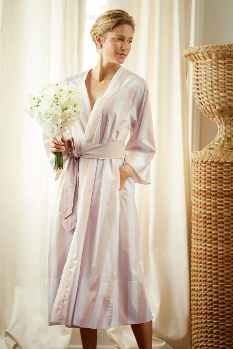 Kimono Robe in Blush Stripe | Lake Pajamas