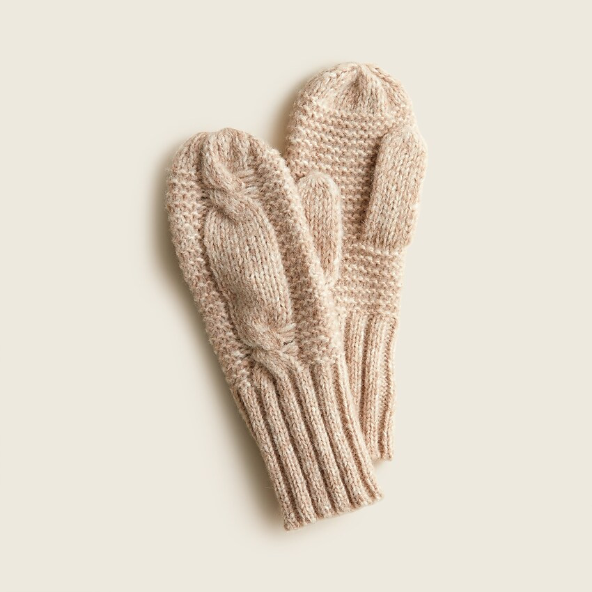 Chunky cable-knit mittens | J. Crew US