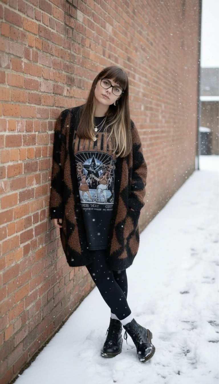 The Perfect Grunge-Chic Winter Layering ❄️
Stay cozy without losing your edge. This oversized argyle cardigan is the ultimate winter staple for 2026—mixing preppy patterns with a grunge twist. I’ve paired it with a vintage-wash graphic tee and my go-to platform Chelsea boots for that effortless street-style look.

#LTKMidsize #LTKootd #LTKSeasonal
