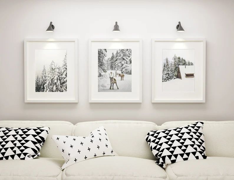 Holiday Decor Winter Set of 3 Prints Nordic Print Christmas - Etsy | Etsy (US)