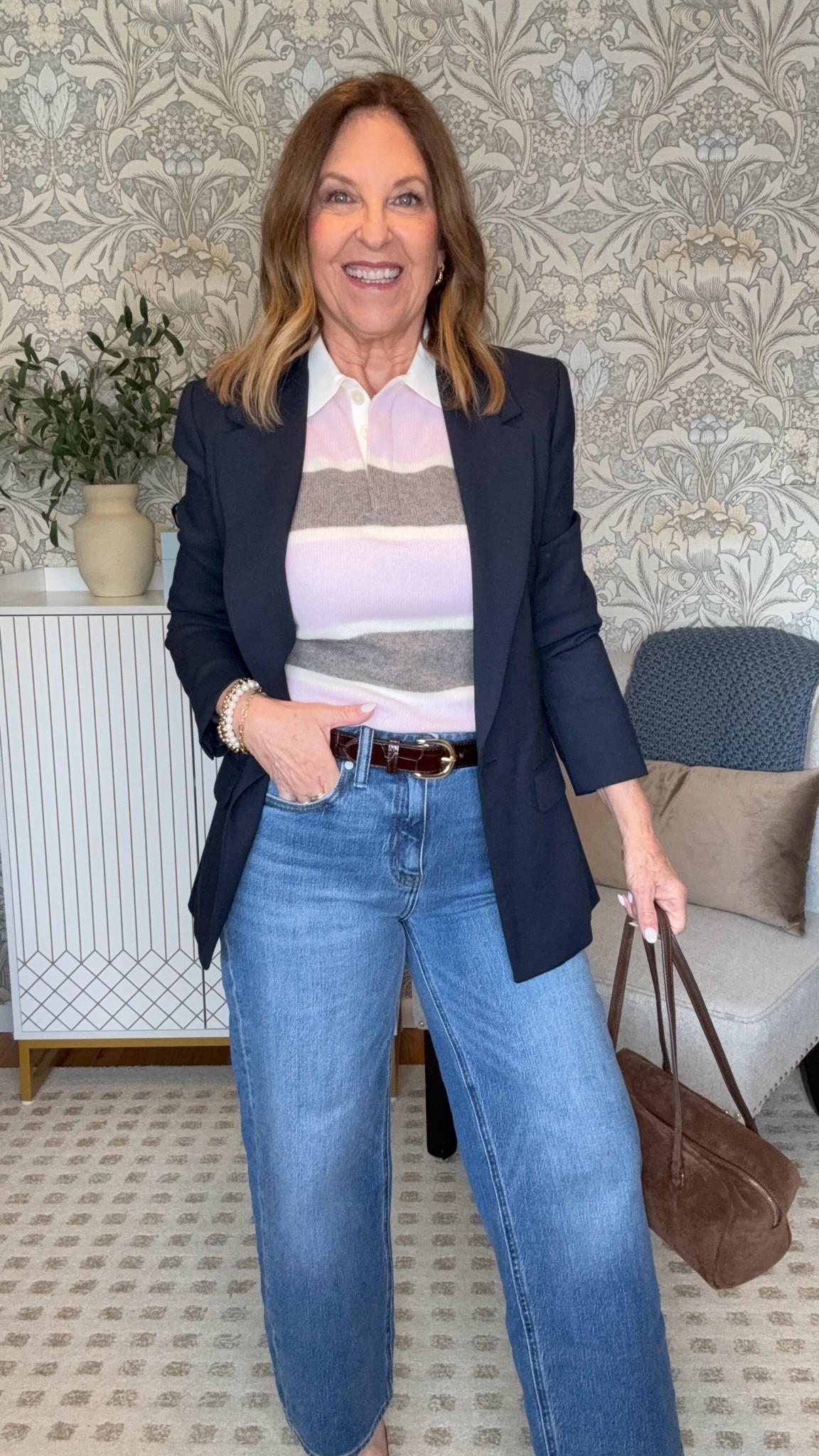 J.Crew Friends & Family Event -30% off for loyalty members. 

Here are some of my fall favorites.  
Blazer fits tts; I'm wearing 0,
Stripe polo runs big; I'm wearing XXS. 
I have the small-size handbag. It holds essentials; if you carry more, get the larger size. The color and texture look and feel amazing. I have their boot from last year and it fits tts.
