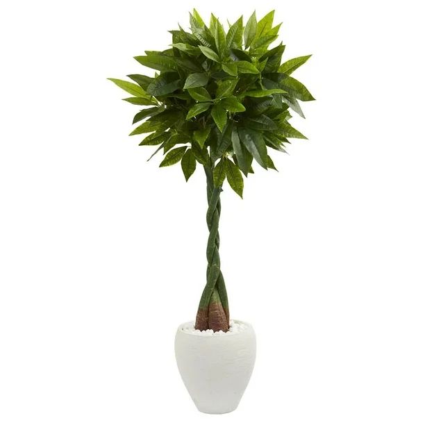 5 Ft. Money Artificial Tree in White Oval Planter (Real Touch - Walmart.com | Walmart (US)