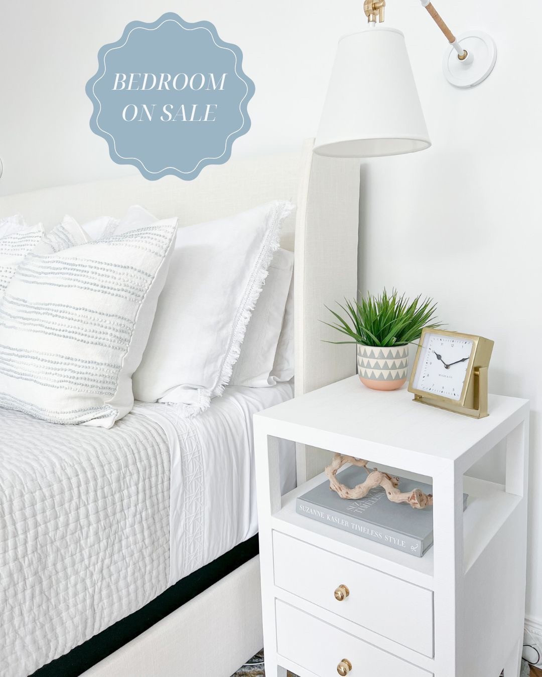 My bed (in zuma white), nightstand & pillow covers are all on sale this weekend! My nightstand has climbed in price since I purchased it, but I also linked some VERY similar ones that have a much better price point & that are included in Wayfair's WAY DAY sale (which runs through Monday, 4/28)!
------ 
coastal home decor, coastal decor, coastal style nightstands, coastal bedroom furniture, primary bedroom ideas, coastal nightstands, nightstands with drawers, 2-drawer nightstand, nightstands with shelves, white nightstands, designer looks for less, pottery barn look for less bed, bedroom side tables, coastal beds, queen beds, king beds, white upholstered beds, beach house bedroom ideas, beds on sale, wayfair tilly bed

#LTKFindsUnder100 #LTKHome #LTKSaleAlert