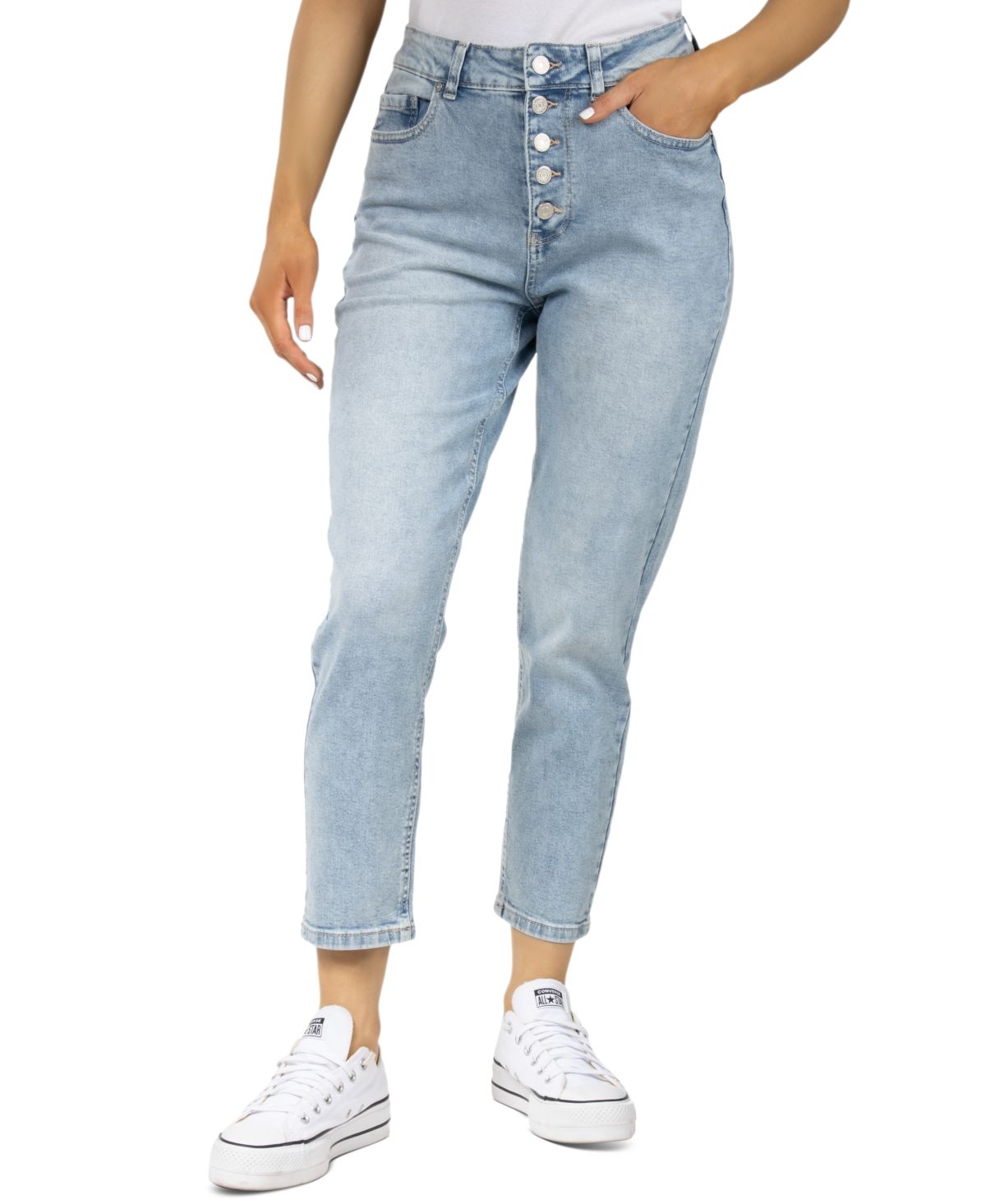 Indigo Rein Juniors' Button-Fly High-Rise Jeans | Macys (US)