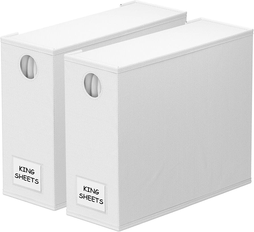 SpaceAid 2 Pack Bed Sheet Organizers and Storage, Foldable Sheet Organizer for Linen Closet, Shee... | Amazon (US)