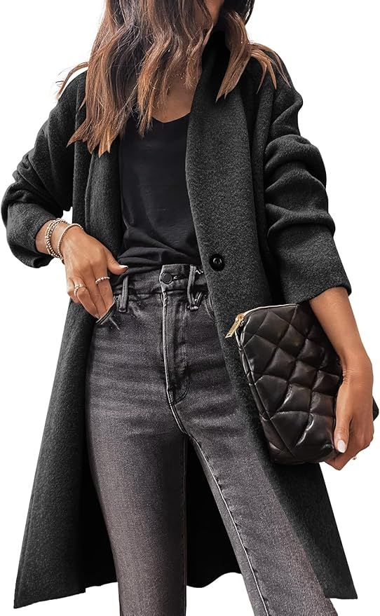 ANRABESS Womens Fuzzy Cardigan Open Front Long Sleeve Oversized Button Fleece Sweaters Jacket 202... | Amazon (US)